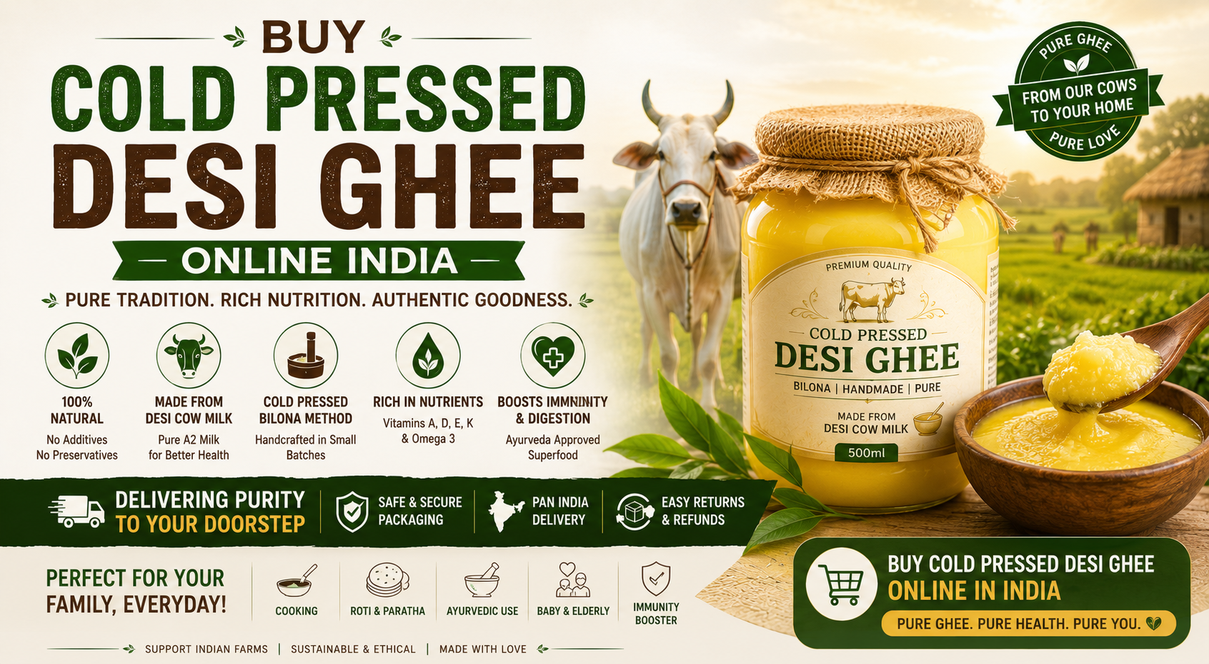 Buy Cold Pressed Desi Ghee Online India