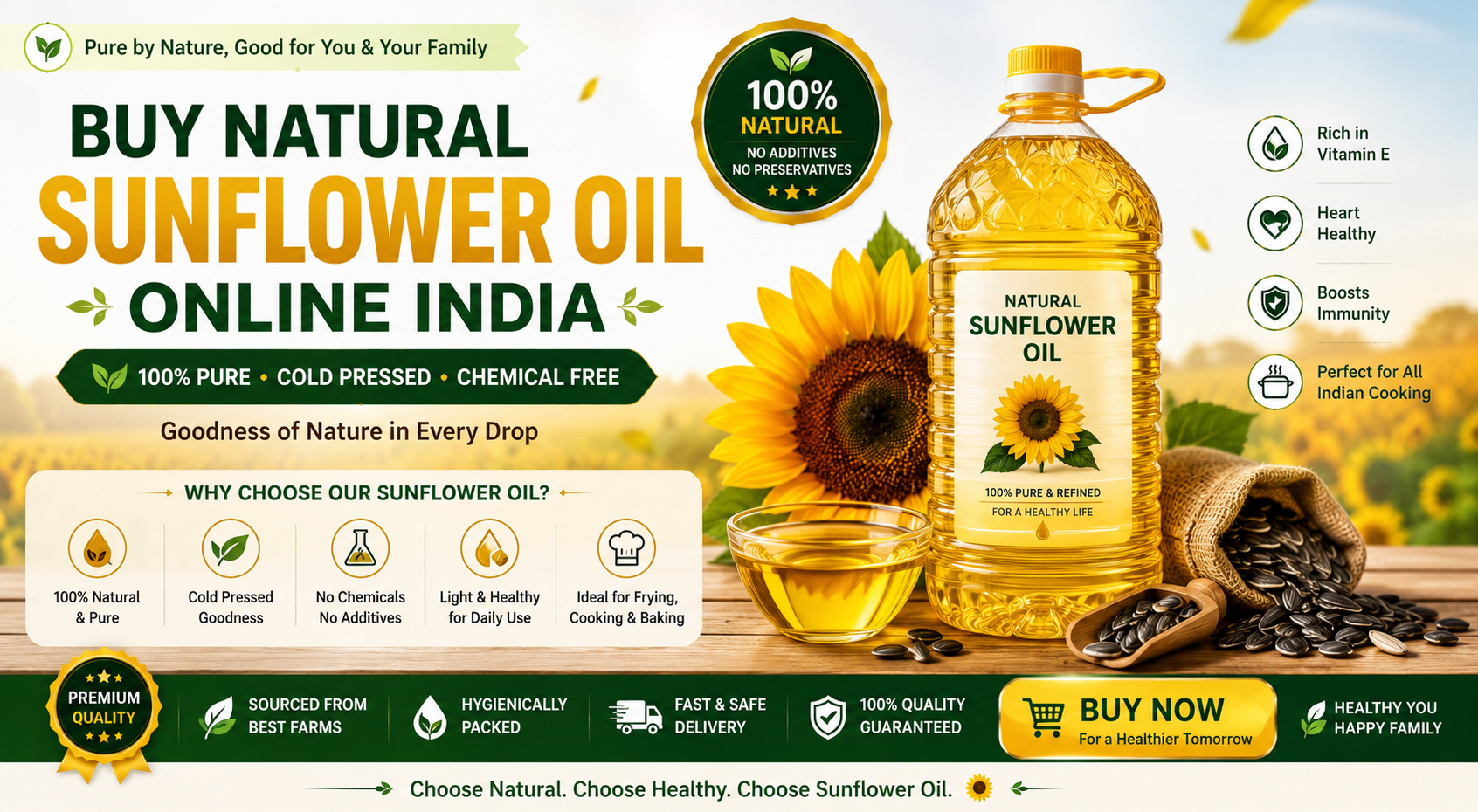 Buy Natural Sunflower Oil Online India