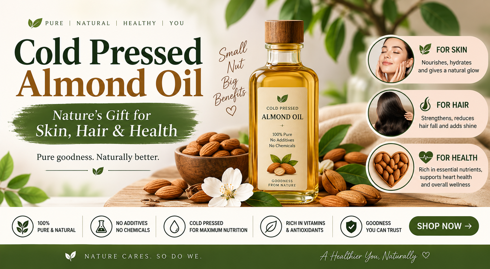 Cold Pressed Almond Oil: Nature's Gift for Skin, Hair & Health