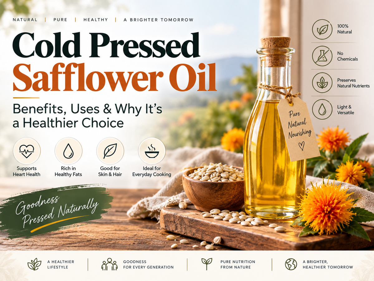 Cold Pressed Safflower Oil: Benefits, Uses & Why It's a Healthier Choice